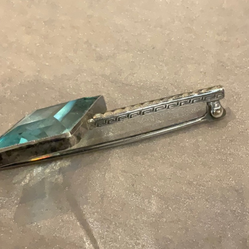Gorgeous Bar Pin. Sterling Silver And Very Fun Stones. Beautiful. View 3